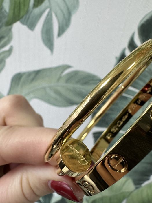 Set Cartier cu Bratara Love si Cui pentru barbati. Auriu si argintiu