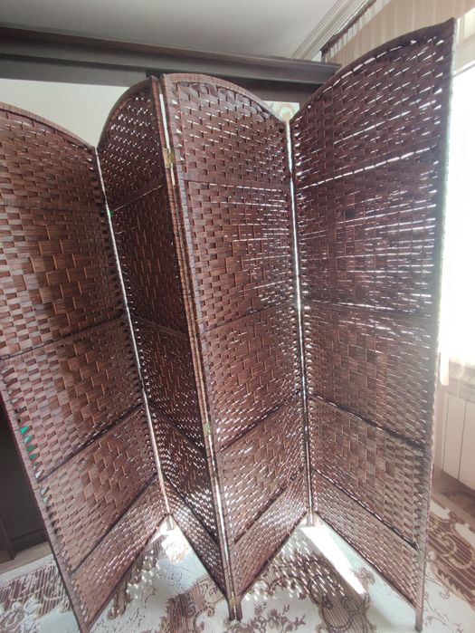 Ширма. Плетёная 4 секционная.