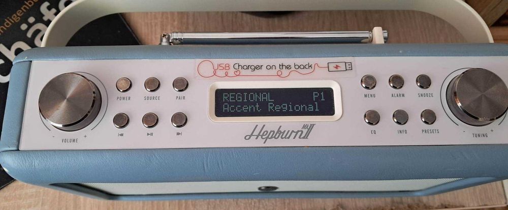 Radio portabil VQ Hepburn II DAB+/FM și Bluetooth, albastru