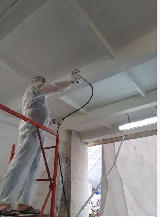 Покраска стен и потолков безвоздушным аппаратом!