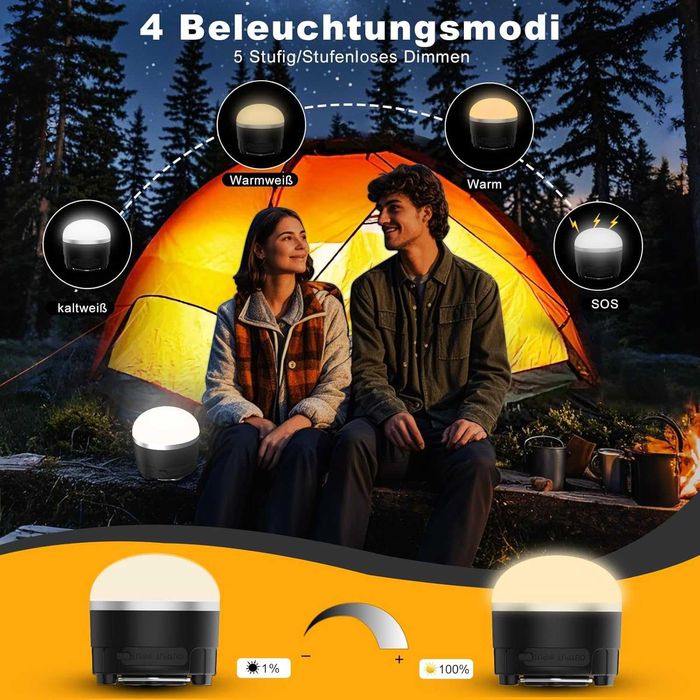 LED къмпинг лампа с акумулаторна батерия - преносима външна лампа