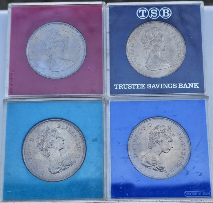 Продавам възпоменателни и юбилейни монети  25 Пенса и Шилинги Англия