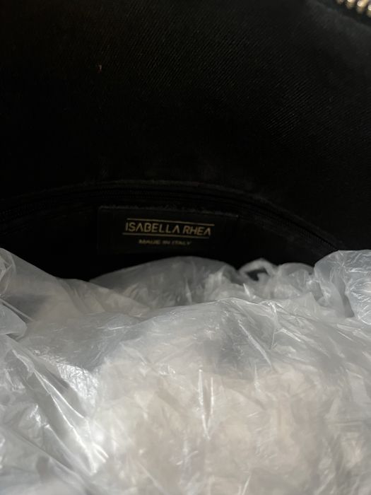 Кожена дамска черна раница/чанта