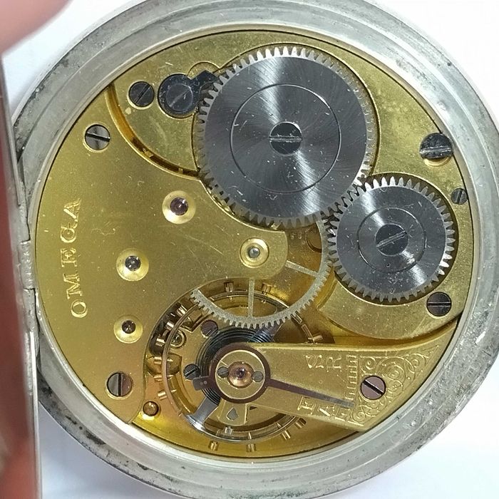 Ω OMEGA джобен часовник, сребро/silver 0,800, Gold Filled, идален, много рядък