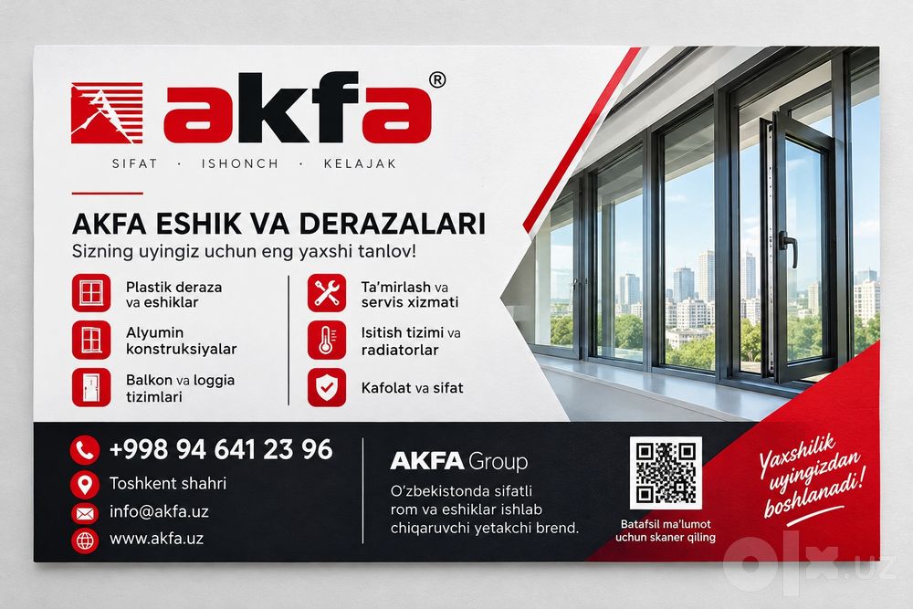 Akfa aluminiy plastik termo akfa xizmatlari