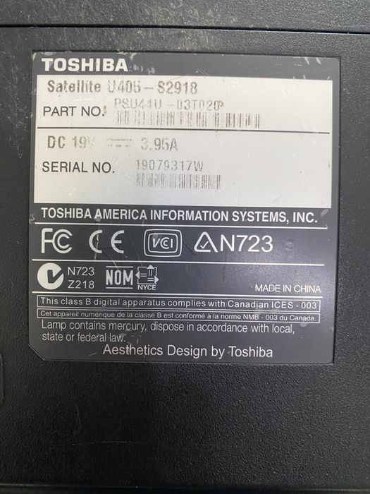 Ноутбук для работы Toshiba