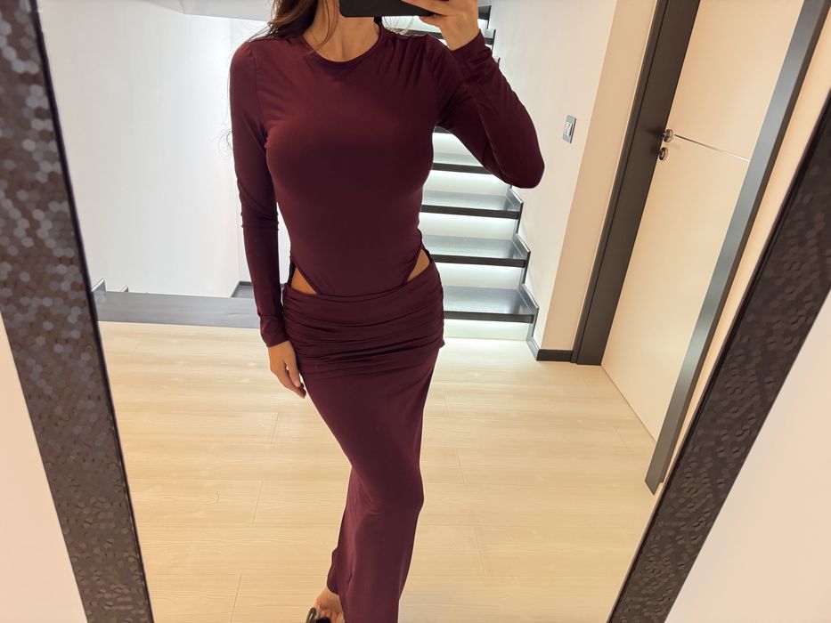 Rochie burgundie maxi