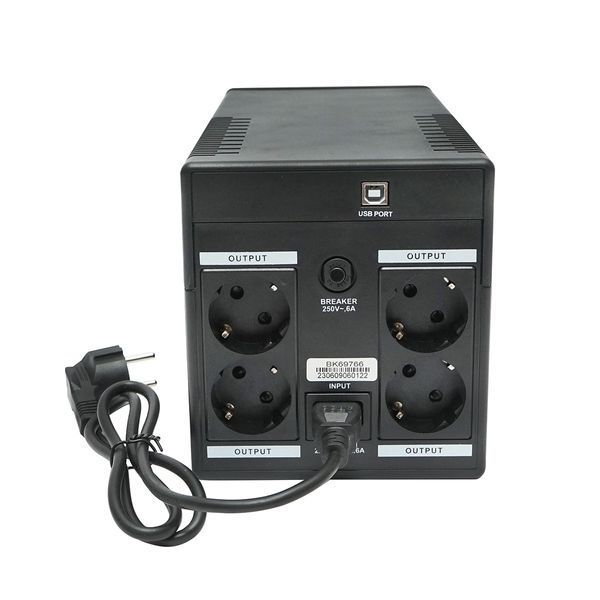 Ups устройство 1000va/600w с 2x7,5ah батерии и 4 шуко гнезда, lcd, usb