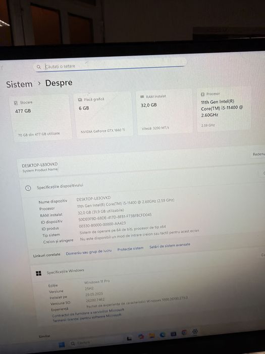Sistem Desktop Gaming i5 11gen 32g 512g nvme GTX1660ti 6g