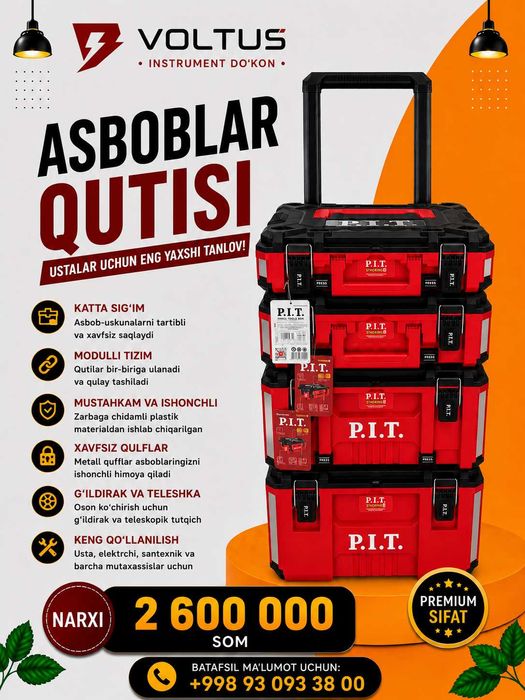 Sifatli va mustahkam asboblar qutisi