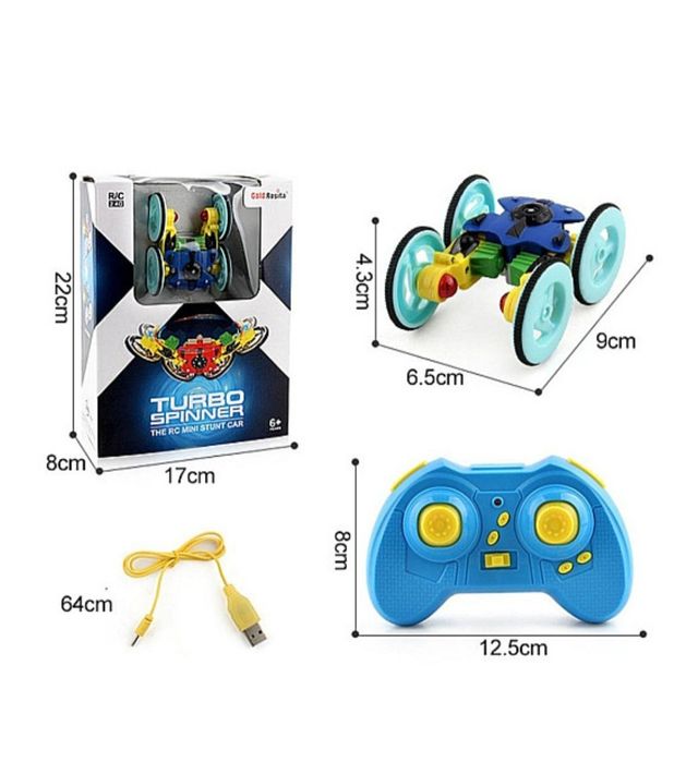 Светеща Каскадьорска Кола Turbo Spinner с Дистанционно и 360° Трикове