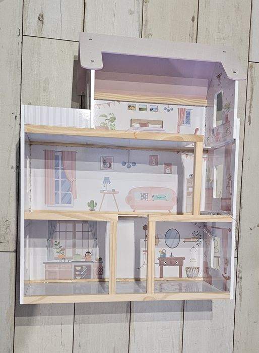 Căsuța păpuși MDF 3 nivele cu LED