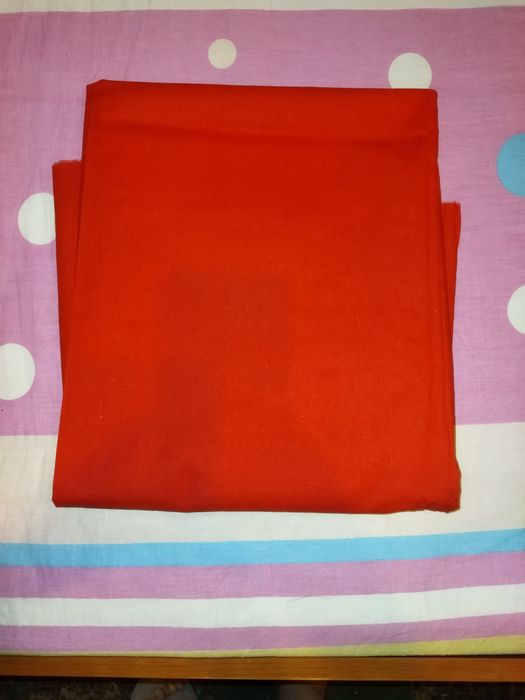 Отрез красного сатина  СССР.