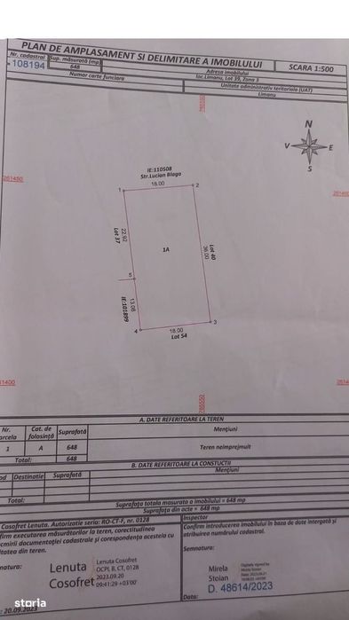Limanu teren cartierul de vile de vanzare