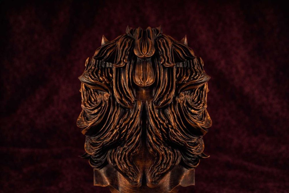 Statuetă Cap de Leu - Decor Birou / Living - Sculptură 3D Bronz