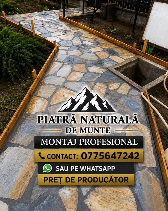 Piatra naturala de munte si montaj
