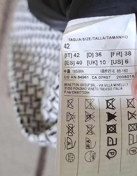 Pardesiu lana United Colors of Benetton, 42S-M (UK10), ca nou + cadou