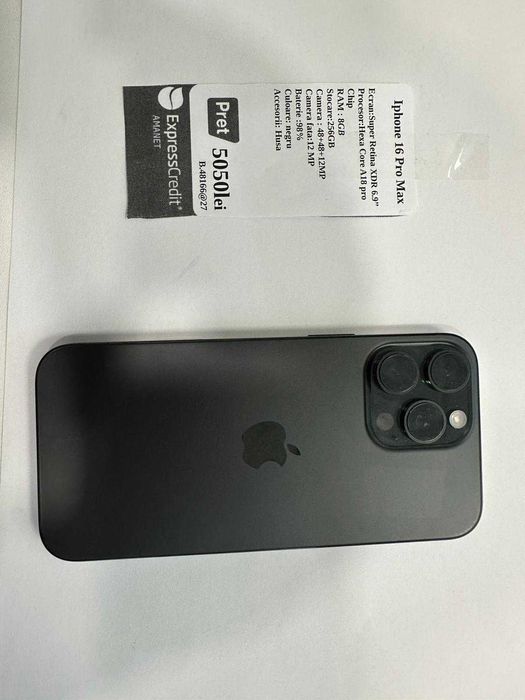 Iphone 16 PRO MAX 256Gb (ECA27 b48166) Garantie 2 ani!