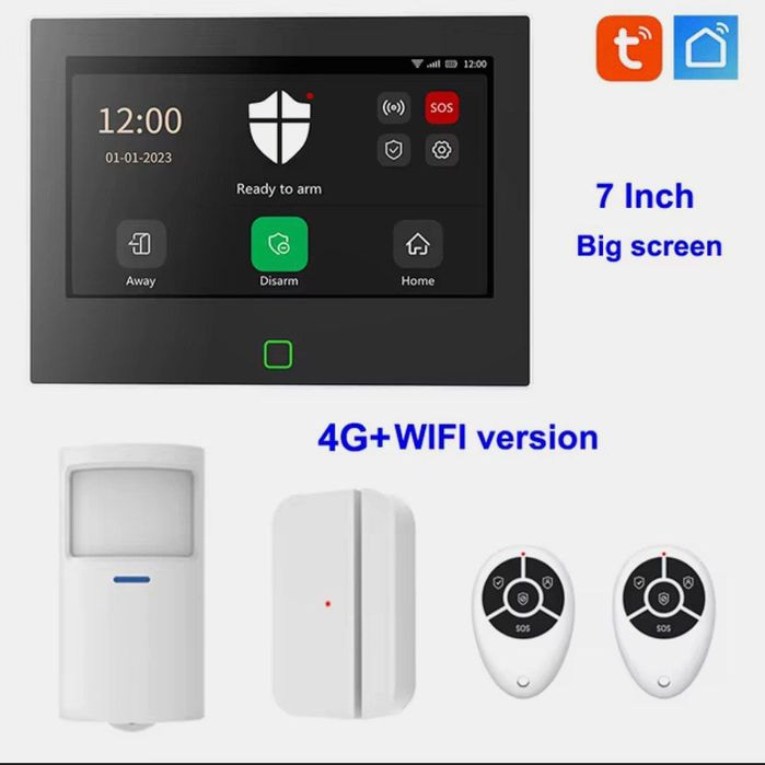 Сигнализация Охранная  Tuya с Wi-Fi, GSM, TFT-экраном и сенсорной