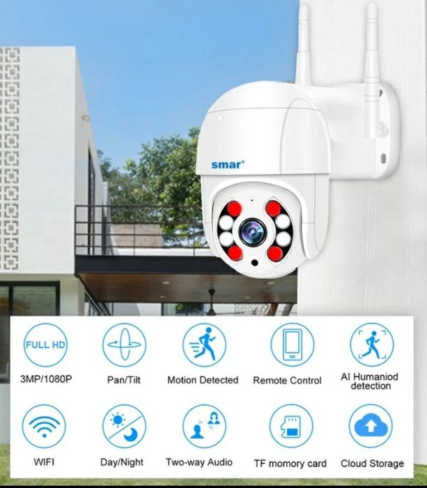 Безжична (охранителна) въртяща WIFI камера FULL HD LENS външна