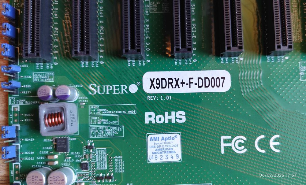 Supermicro X9DRX+-F Motherboard, 64 gb ram, 2 x CPU E5 2696 v2