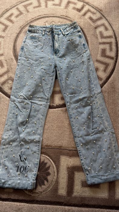Дълги дънки с перли