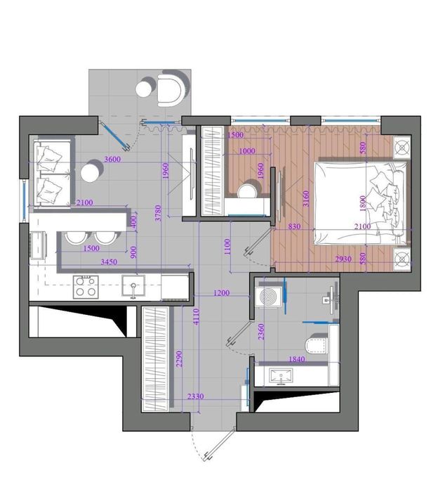 Продаётся КВАРТИРА 2/10/11 на 40м2 ЖК"Mirabad Avenue" гостиница Россия