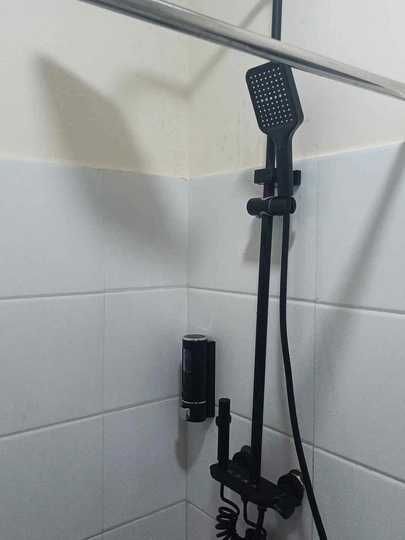 HALI dush tizimi, 4 tasi 1 da, tropik dush, vanna uchun smestitel qora