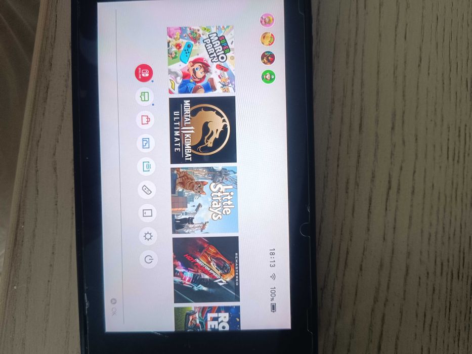 Nintendo Switch V2 - Full Box + Marios Super Party + jocuri cont extra + joy-con