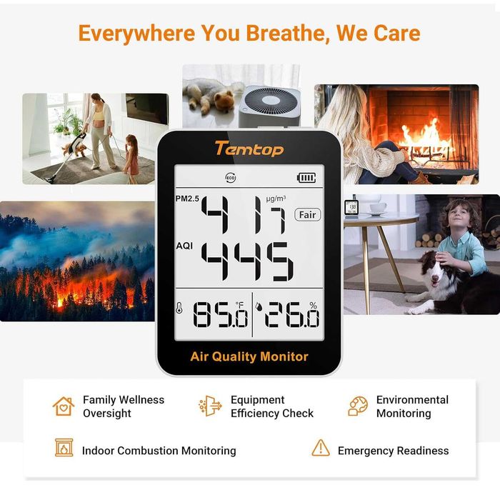 Измеритель качества Воздуха TemTop S1