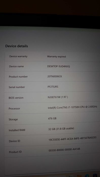 Lenovo ThinkPad T15p NVIDIA GTX 1050 4K/ i7 10750H / 512GB NVMe / 32GB