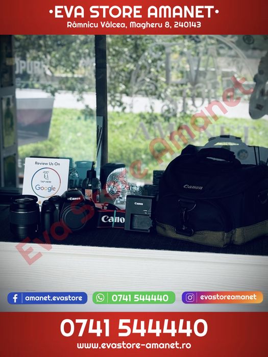 KIT Aparat foto DSLR Canon EOS 1100D 12.2MP cu Obiectiv EF-S 18-55mm IS II + Geanta + Curea + Alimentator original