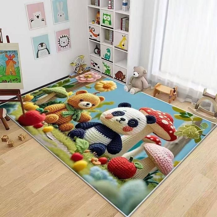 Коврик детский игровой с 3D рисунком Зайчик и Мишка