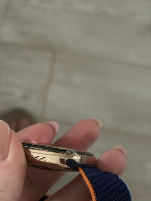 Garantie 2027+Ceas Apple Watch 11 GPS + Cellular, Carcasa Gold Titanium 42mm, Gold Milanese Loop