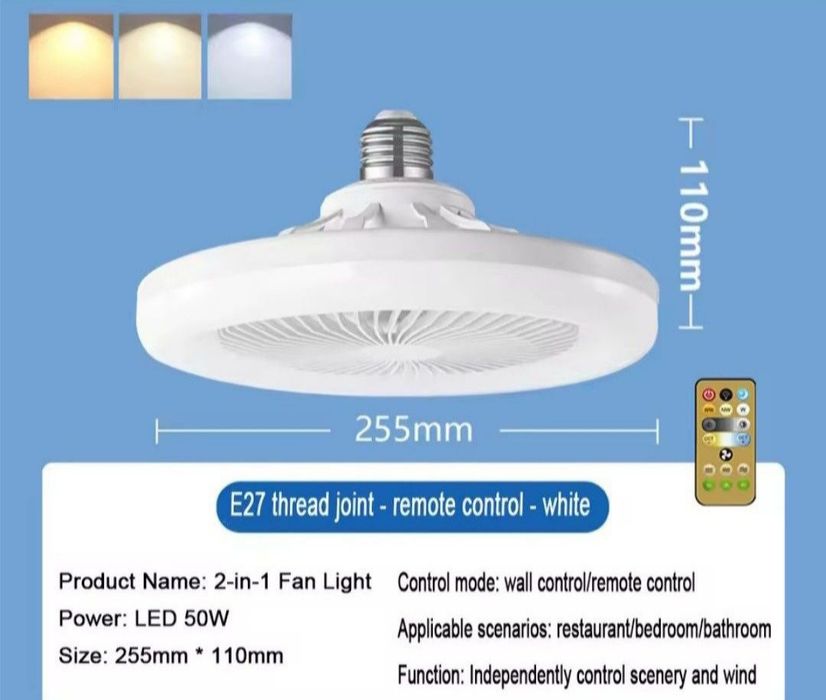 Lustre Led cu Ventilator