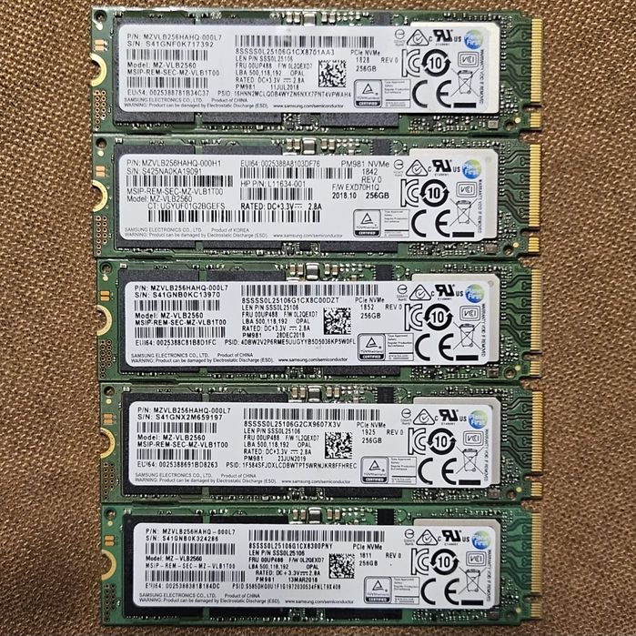 Samsung 256gb nvme ssd m2