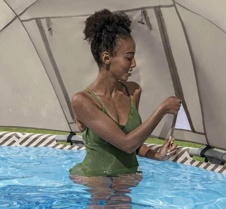 НОВ Луксозен басейн със сенник BESTWAY 3.96м-1.07м .Гаранция 2 години