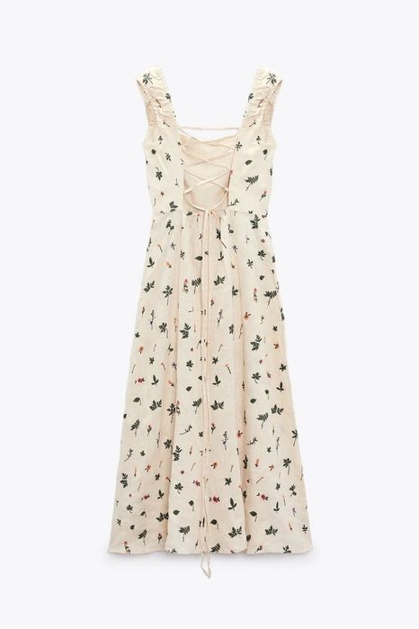 ZARA миди рокля с бродерия р-р С/М