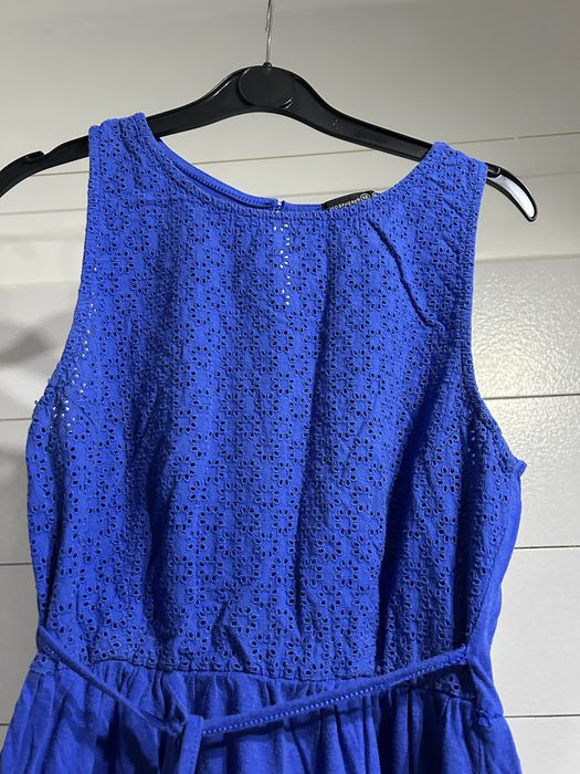 Rochie albastră Primark cu broderie spartă - Mărimea 40 - 50% Bumbac