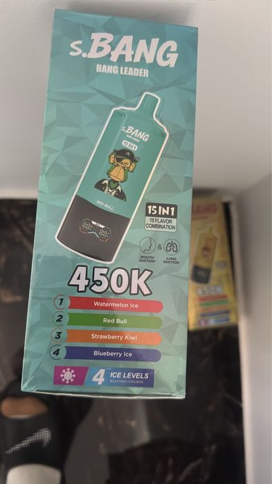 Vape 450.000 puffs cu 4 arome 15 in 1, DTL, MTl, Redbull