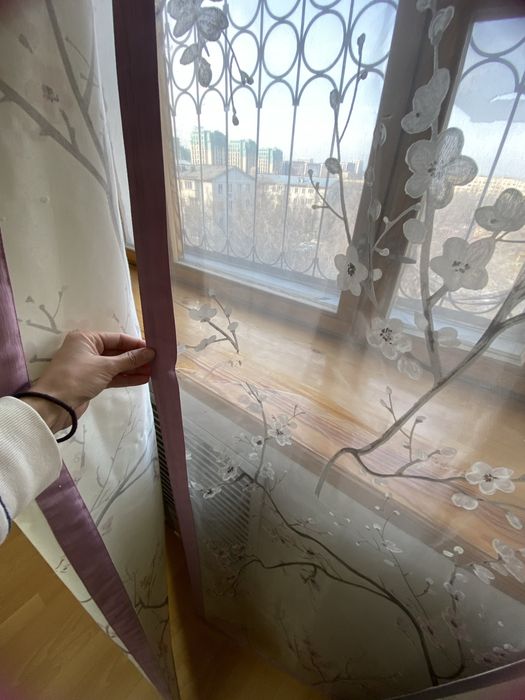 Шторы / японская сакура / тюль