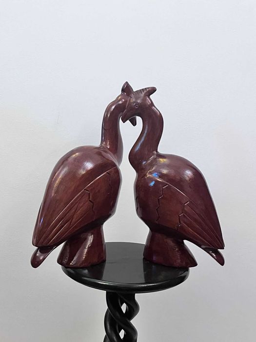 Doua statuete sculpturi mari grele vechi bibelou bibelouri figurine