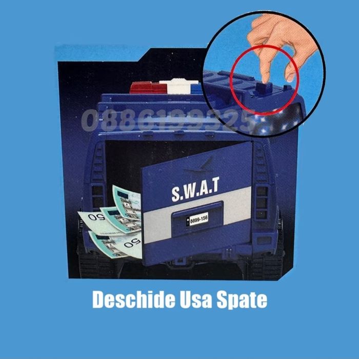 Детска касичка за пари Полицейска кола, за монети и банкноти