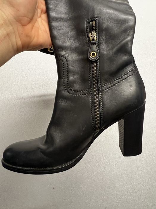 Incaltaminte din piele cizme elegante cu toc  dama