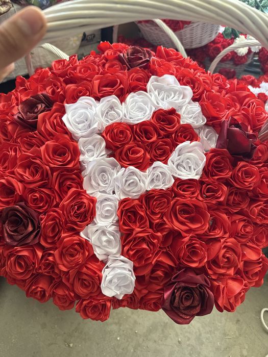 Цветы из ленточек