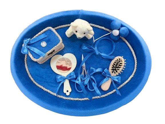 Set tavita mot/turta, 6 piese din catifea