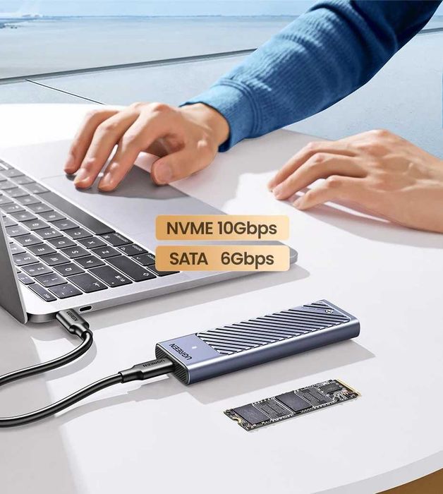 Case "UGREEN" протокол NVMe 2 , 10 Гбит/с. USB3.2 Gen 2.