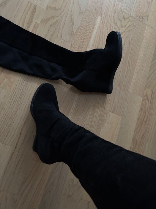 Cizme Stuart Weitzman, piele întoarsă, nr 36