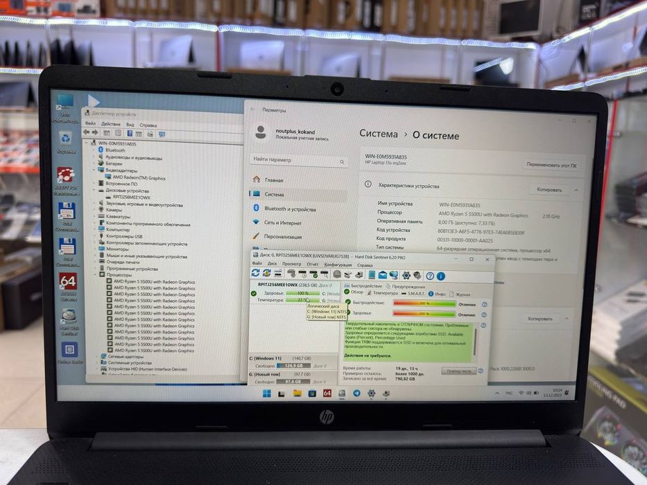 HP AMD ryzen 5 5500U ddr4 8/256 SSD holati ideal
