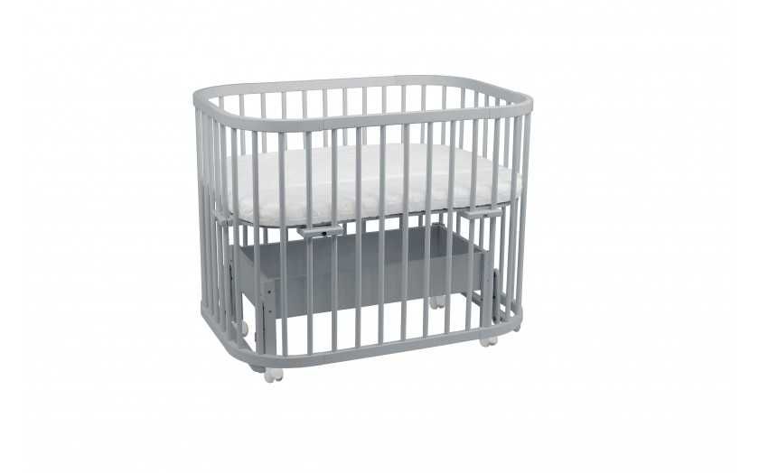 Кошара за Бебе, Детско Легло Смарт 5в1 с Люлка и Матрак - Цвят Сива